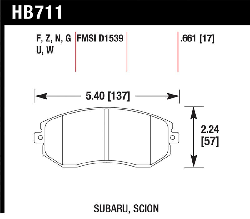 Scion FR S Brake Pads - Front - Hawk Performance - Performance Ceramic - 2013